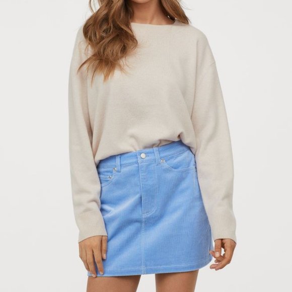 Light blue corduroy skirt - Picture 1 of 5